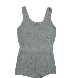 Free People Gray Knit Tank Romper size small